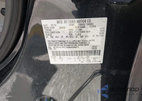 2011 Ford Edge Limited from USA, damaged, VIN 2FMDK3KC1BBA29671